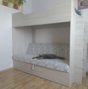 Кровать двухъярусная с диваном в Татарске - tatarsk.mebelnovo.ru | фото